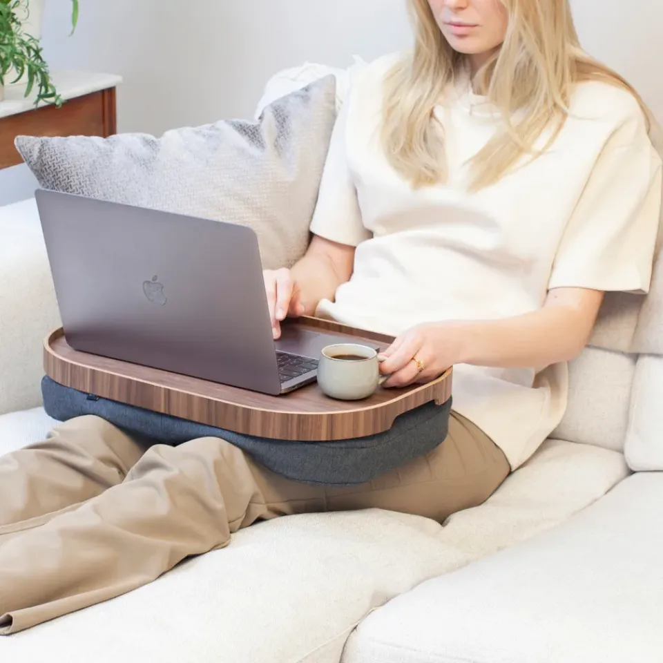 Bosign Knee tray curveline large 34x47 cm, Walnut Brown New