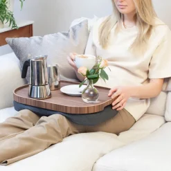 Bosign Knee tray curveline large 34x47 cm, Walnut Brown New