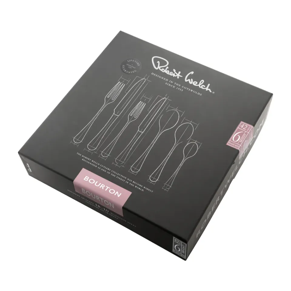 Robert Welch Bourton Bright cutlery, 42 pieces Silver-coloured New