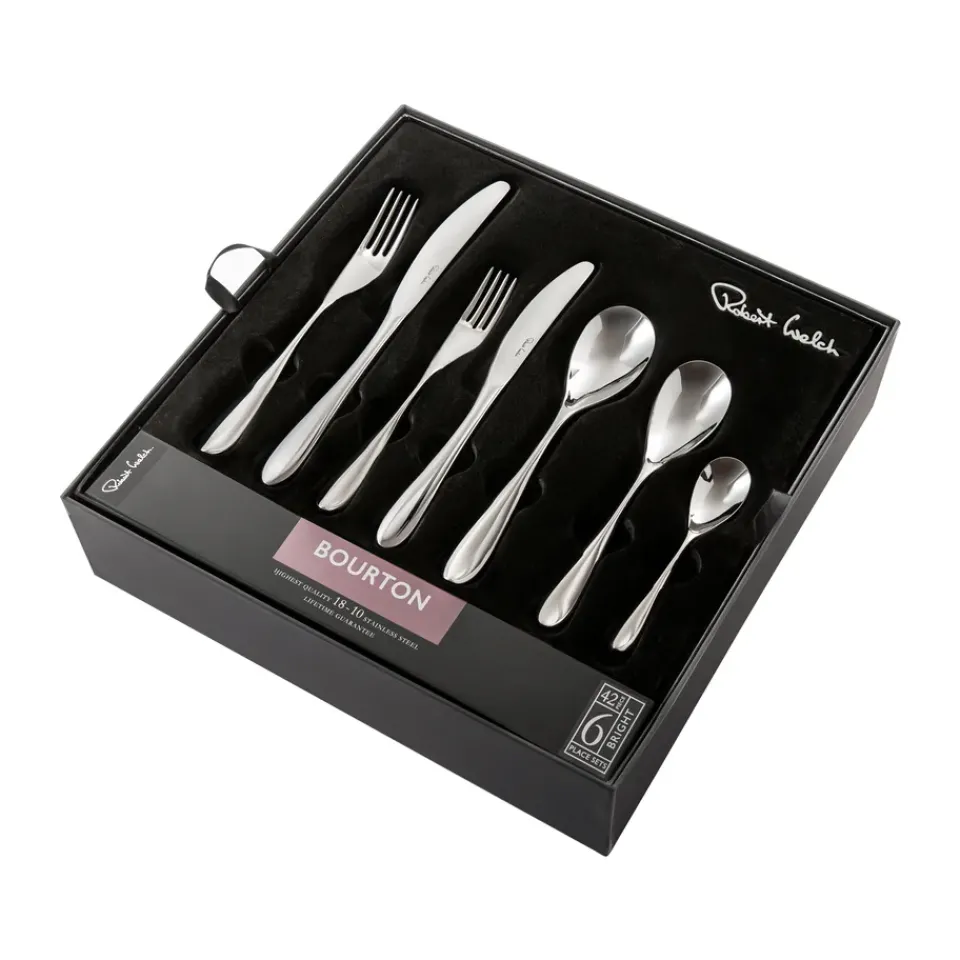 Robert Welch Bourton Bright cutlery, 42 pieces Silver-coloured New