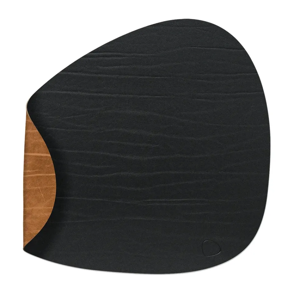 LIND DNA Buffalo placemat reversible curve L 1 pcs, black-nature BrownBlack Hot