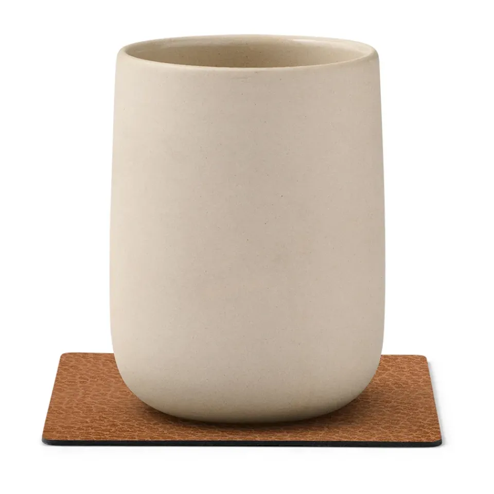 LIND DNA Bull coaster square, Nature BeigeBrown Hot