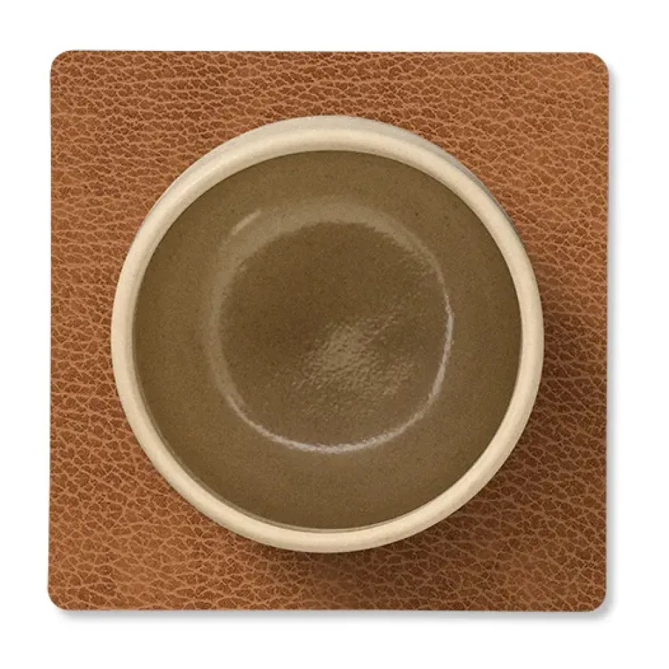 LIND DNA Bull coaster square, Nature BeigeBrown Hot