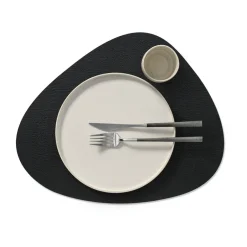 LIND DNA Bull placemat reversible curve L 1 pcs, Cognac-black BrownBlack Online