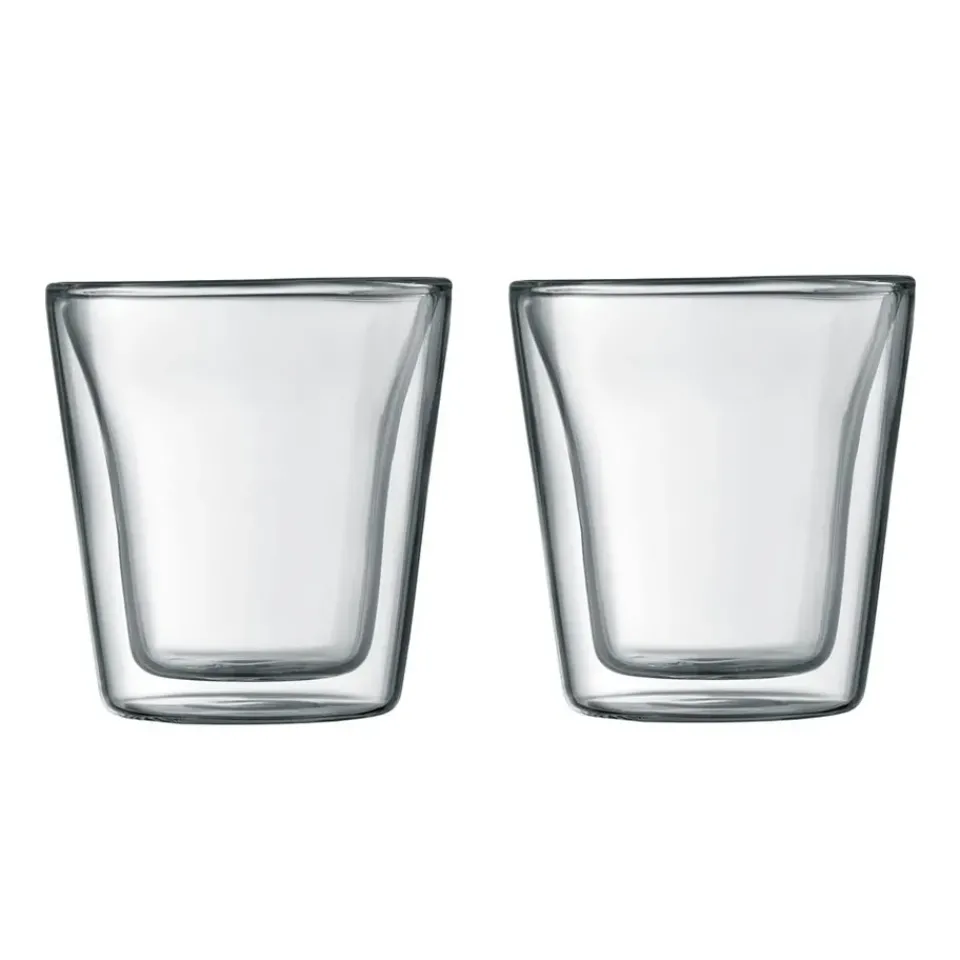 Bodum Canteen double wall glass 2-pack, 0.1 l Transparent New
