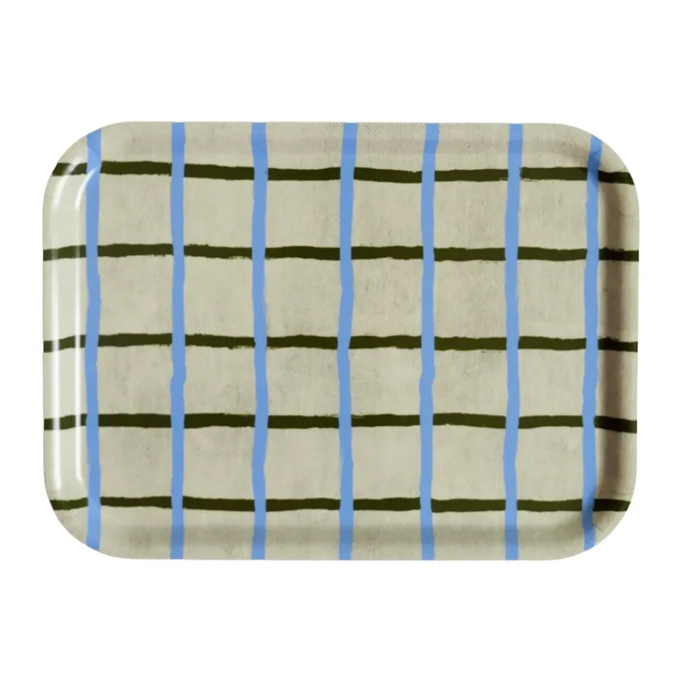 Fine Little Day Checkered tray 20x27 cm, Pistachio GreyBlue Sale