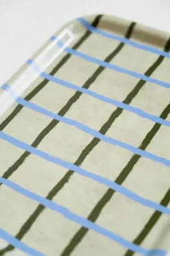 Fine Little Day Checkered tray 20x27 cm, Pistachio GreyBlue Sale