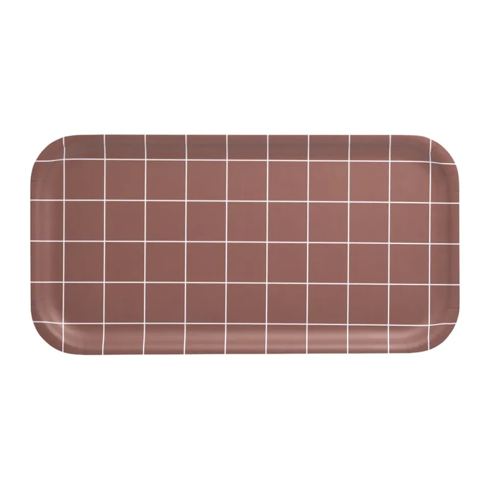 Muurla Checks & Stripes tray 22x43 cm, Brown New