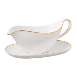 Villeroy & Boch Château Septfontaines gravy boat with saucer 26 cl, White-gold WhiteGold-coloured
