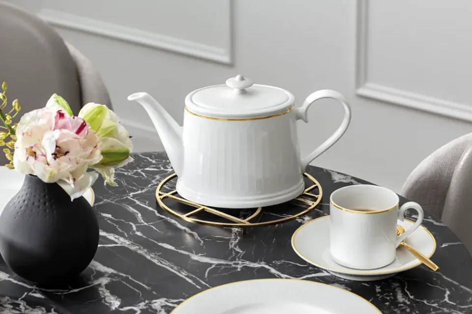 Villeroy & Boch Château Septfontaines teapot 0.4 l, White-gold WhiteGold-coloured Discount