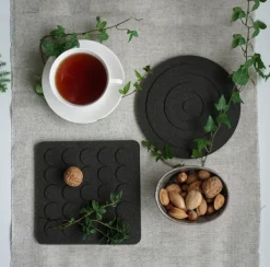 Born In Sweden Circle round trivet Ø20 cm, Black Hot