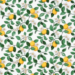Arvidssons Textil Citronlycka oilcloth, white GreenYellowWhite Outlet