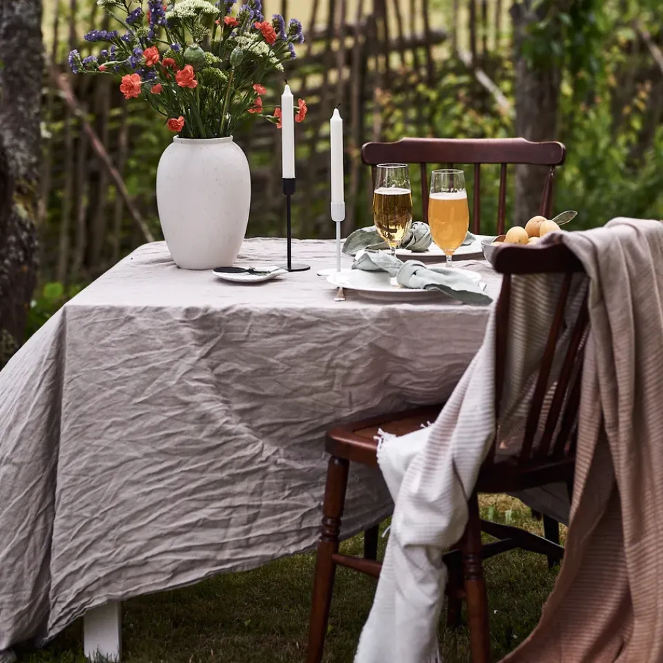 Scandi Living Clean linen table cloth 145x350 cm , Icy Grey Discount