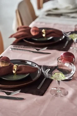Scandi Living Clean linen table cloth 145x350 cm , Dusty Rose Pink Hot