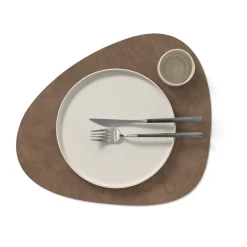 LIND DNA Cloud-Nupo placemat reversible curve L 1 pcs, Brown-sand BrownBeige Sale