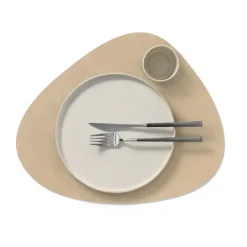 LIND DNA Cloud-Nupo placemat reversible curve L 1 pcs, Brown-sand BrownBeige Sale