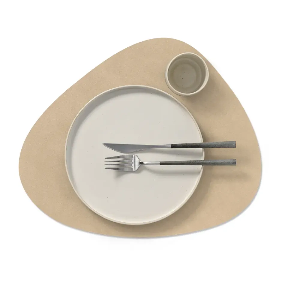 LIND DNA Cloud-Nupo placemat reversible curve L 1 pcs, Brown-sand BrownBeige Sale