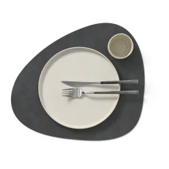 LIND DNA Cloud-Nupo placemat reversible curve L 1 pcs, anthracite-pastel green GreyGreen