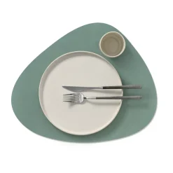 LIND DNA Cloud-Nupo placemat reversible curve L 1 pcs, anthracite-pastel green GreyGreen