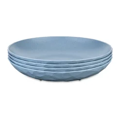Koziol Club deep plate Ø22 cm 4-pack biocircular thermoplastic, Nature flower Blue Hot