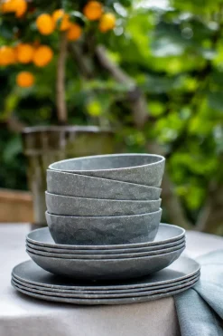 Koziol Club deep plate Ø22 cm 4-pack biocircular thermoplastic, Nature ash Grey Outlet