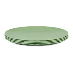 Koziol Club plate Ø26 cm 4-pack biocircular thermoplastic, Nature leaf Green