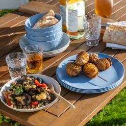 Koziol Club plate Ø26 cm 4-pack biocircular thermoplastic, Nature flower Blue Clearance