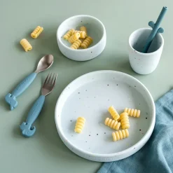Done by deer Confetti children's dinnerware set 3 pieces, Blue New