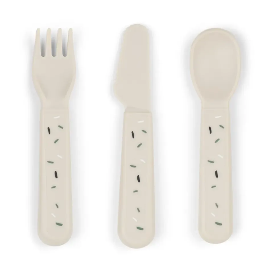 Done by deer Confetti Foodie Cutlery Set 3 Pieces, Sand Beige Best