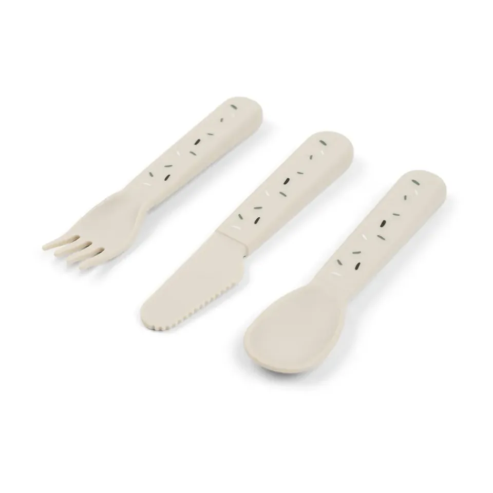 Done by deer Confetti Foodie Cutlery Set 3 Pieces, Sand Beige Best