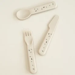 Done by deer Confetti Foodie Cutlery Set 3 Pieces, Sand Beige Best