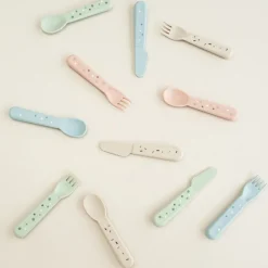 Done by deer Confetti Foodie Cutlery Set 3 Pieces, Sand Beige Best