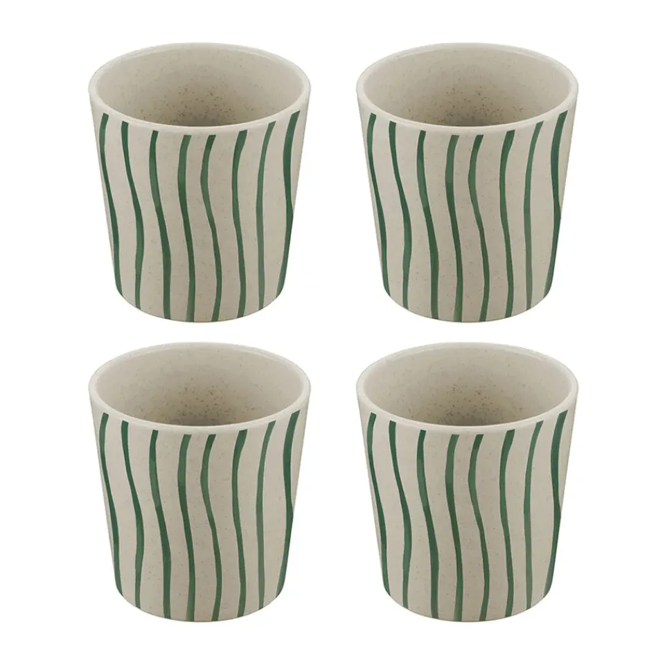 Koziol Connect cup S 19 cl 4-pack, Monstera stripes Multi Online