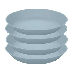 Koziol Connect deep plate Ø24 cm 4-pack, Natural flower Blue New