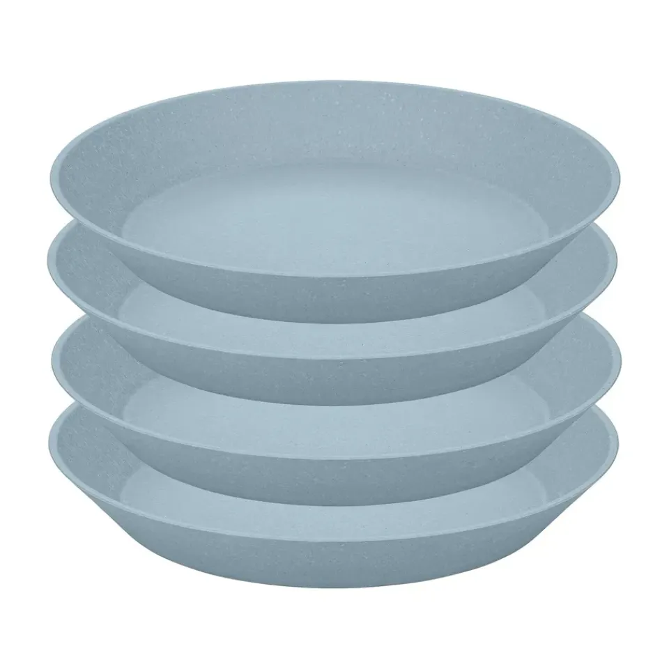 Koziol Connect deep plate Ø24 cm 4-pack, Natural flower Blue New