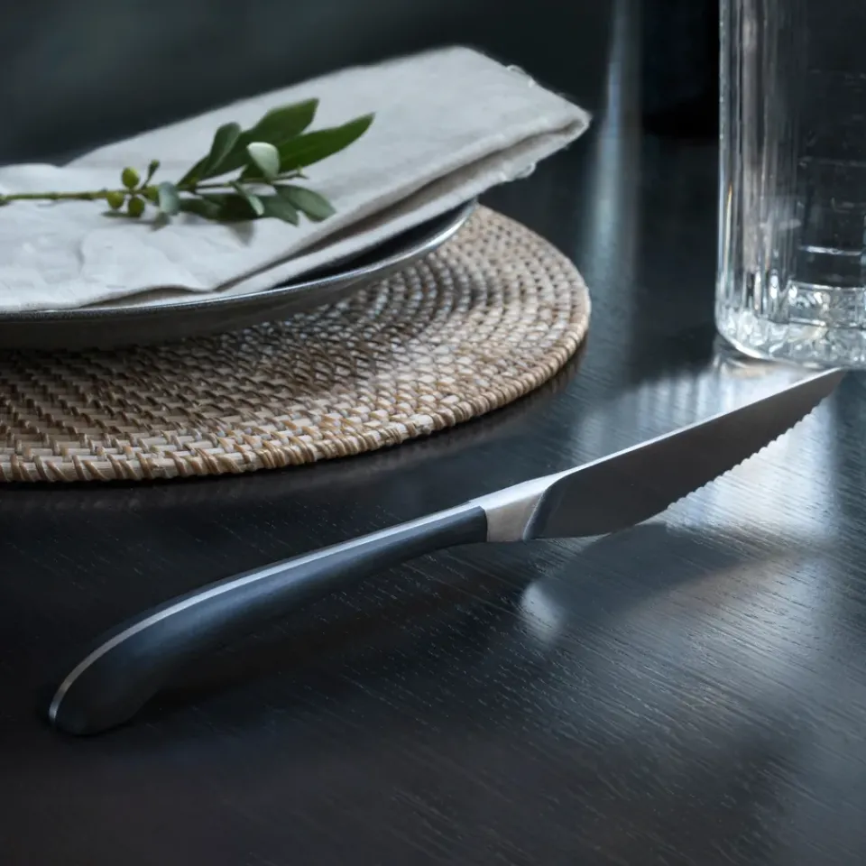 Robert Welch Contour bbq knife, black Silver-coloured Outlet