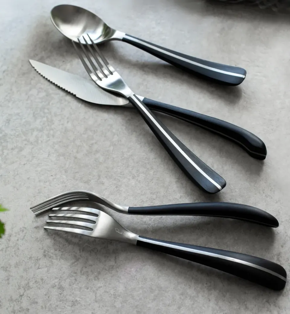 Robert Welch Contour bbq knife, black Silver-coloured Outlet