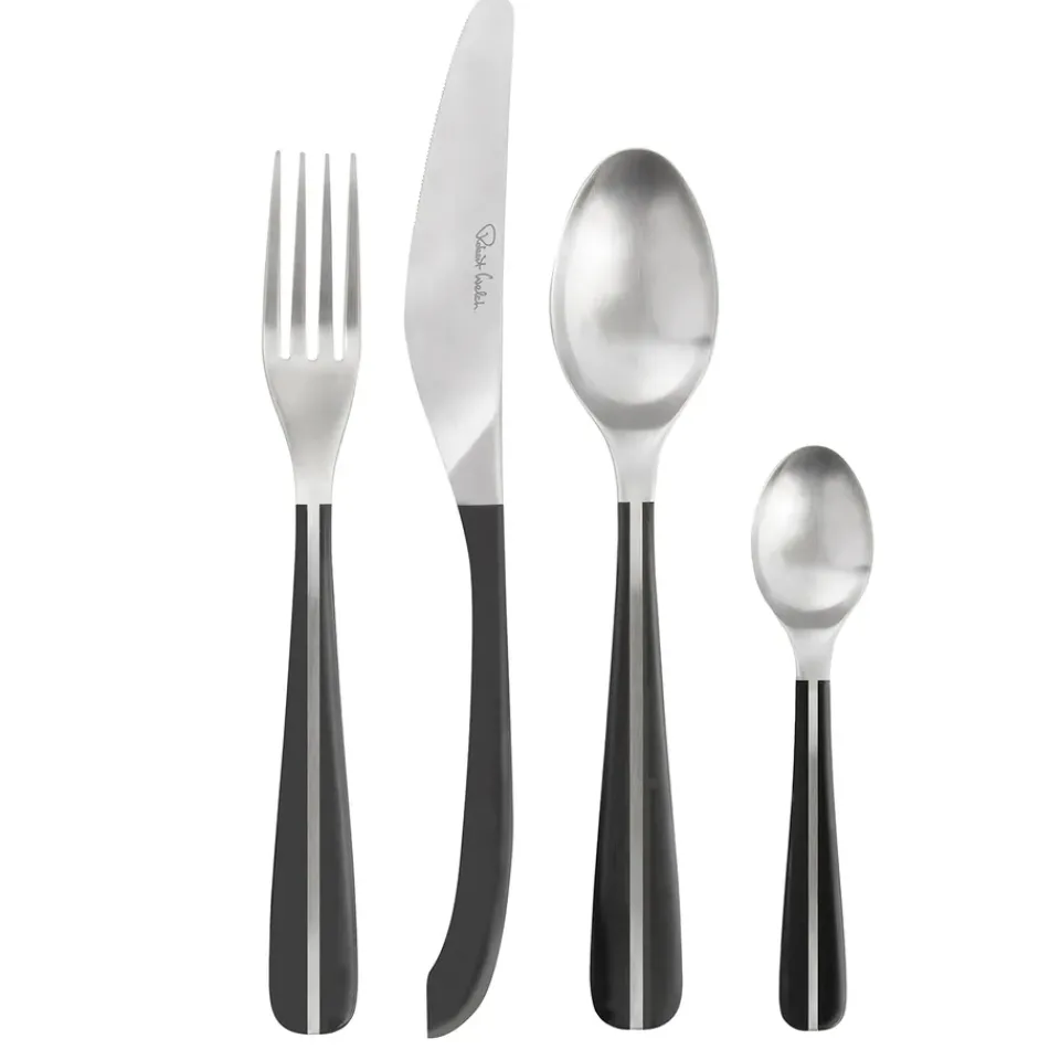 Robert Welch Contour cutlery 24 pieces, black Silver-coloured Best