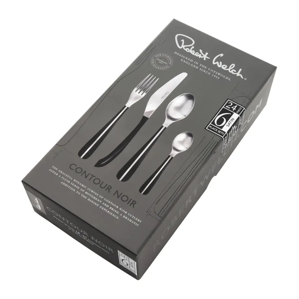 Robert Welch Contour cutlery 24 pieces, black Silver-coloured Best