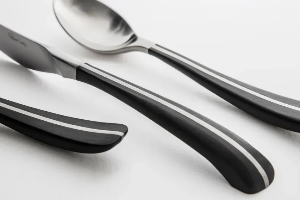 Robert Welch Contour teaspoon, black Silver-coloured Clearance