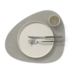 LIND DNA Corduroy placemat curve L, Light Grey Best