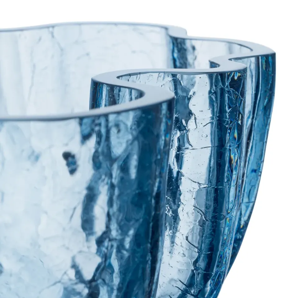 Kosta Boda Crackle bowl 10,5 cm, Circular glass (Blue) White Online