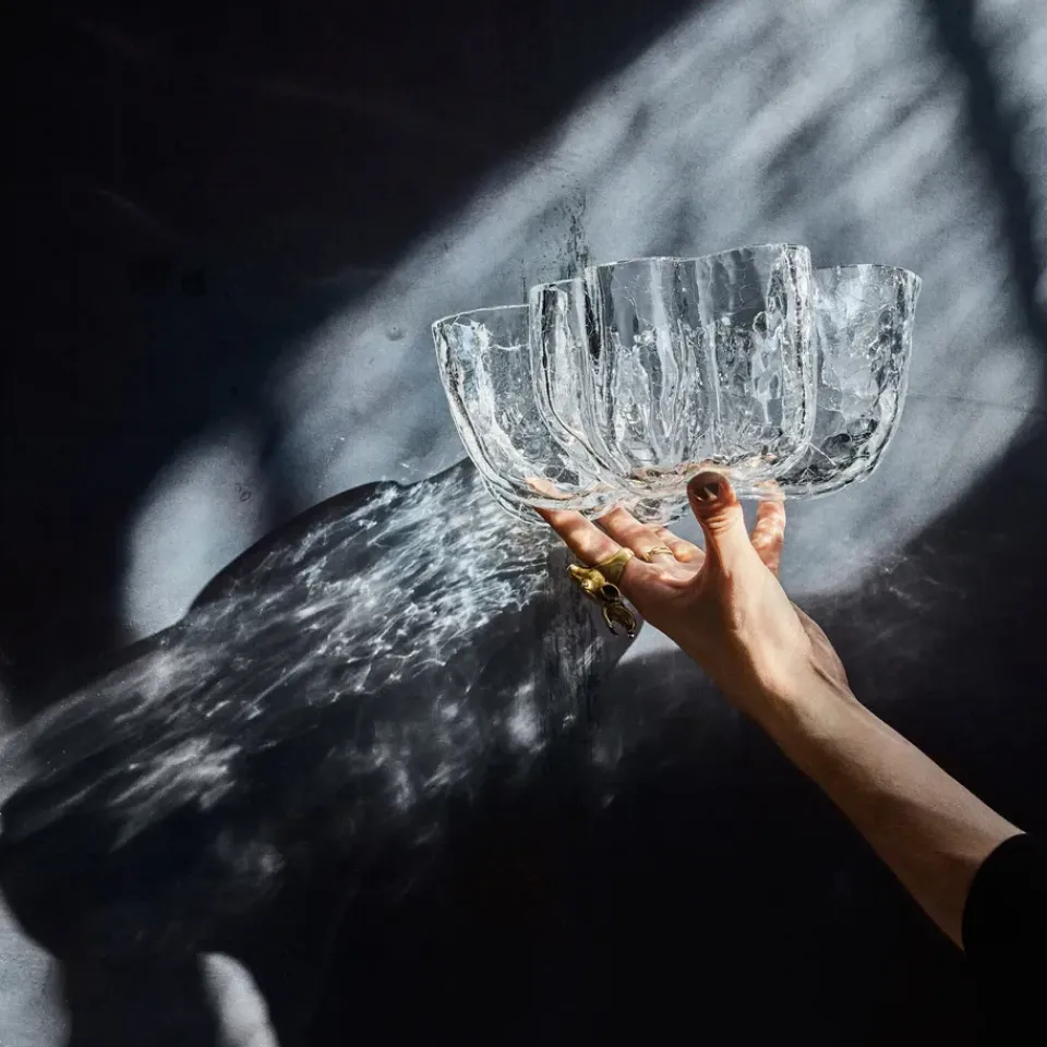 Kosta Boda Crackle bowl 10,5 cm, clear Transparent Hot