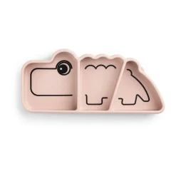 Done by deer Croco Stick&Stay children's plate 9x21 cm, Powder Beige Online