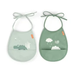 Done by deer Croco Tiny Bib 2-pack, Green Sale