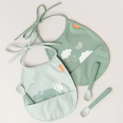 Done by deer Croco Tiny Bib 2-pack, Green Sale