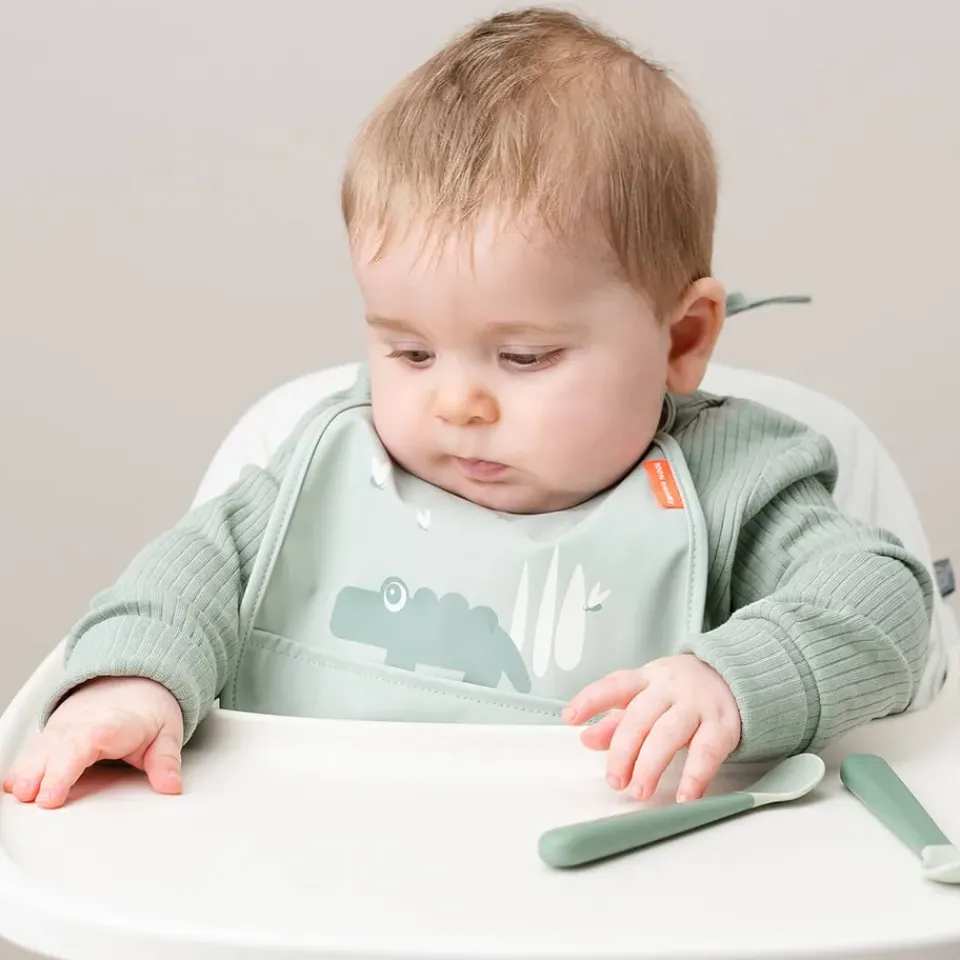 Done by deer Croco Tiny Bib 2-pack, Green Sale