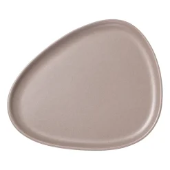 LIND DNA Curve Stoneware plate 26x30 cm, Warm Grey GreyBeige Best