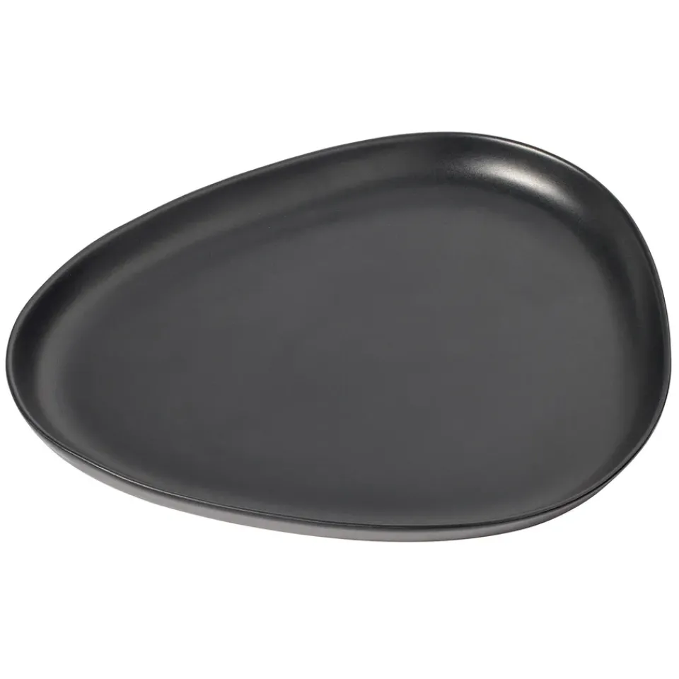 LIND DNA Curve Stoneware serving saucer 30x35 cm, Black Hot