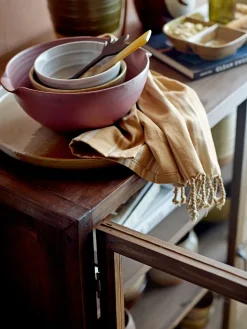 Bloomingville Dahlia serving plate Ø32.5 cm, Brown BrownBeige